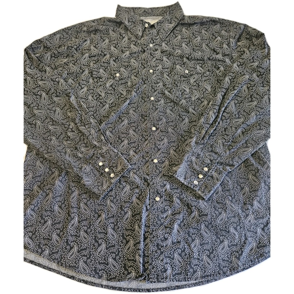 Size 2XL - Men's Wrangle Western Long Sleevedโ Button Up Shirt Floral Print